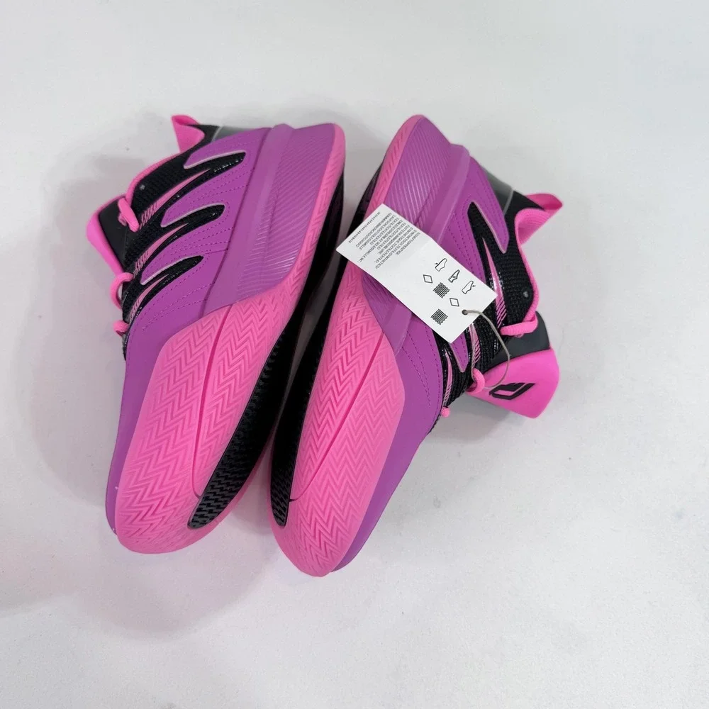 Adidas Dame Shoes Mens Size 6 Pink Black Basketball Sneakers Mid Top AJP7660
